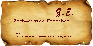 Zechmeister Erzsébet névjegykártya